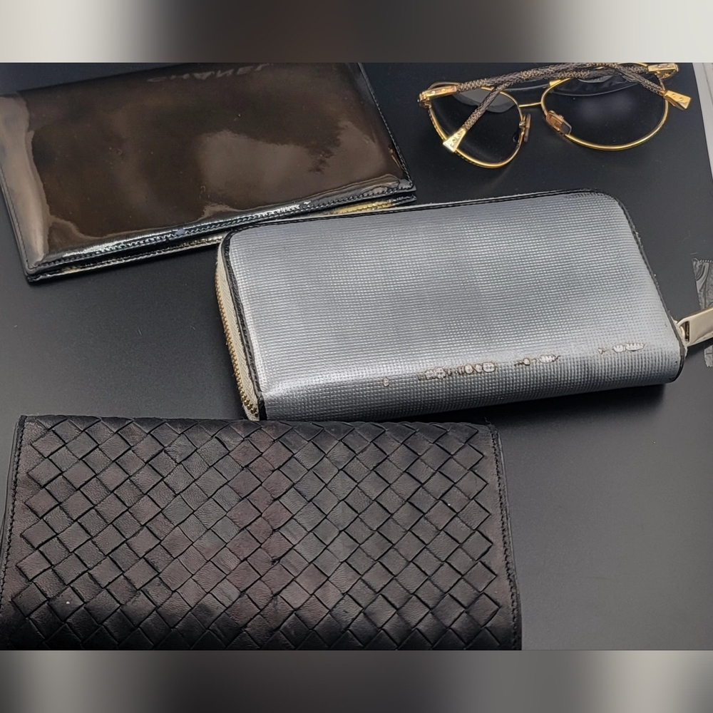 Vintage Chanel Patent Leather Wallet W/ Box, Bottega Veneta & Fendi, LV Glasses - Picture 7 of 16
